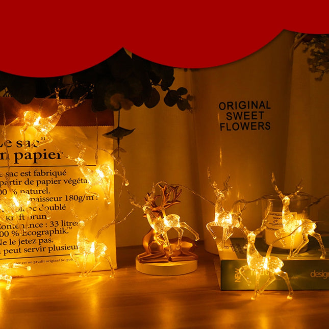 LED Lichterkette mit Rentier Figuren