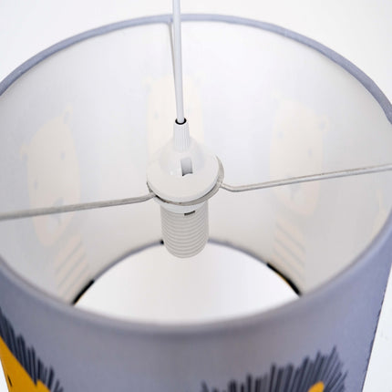 Nachttischlampe weiß mit Blauwal Motiv