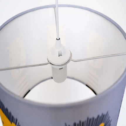 Nachttischlampe weiß mit Blauwal Motiv