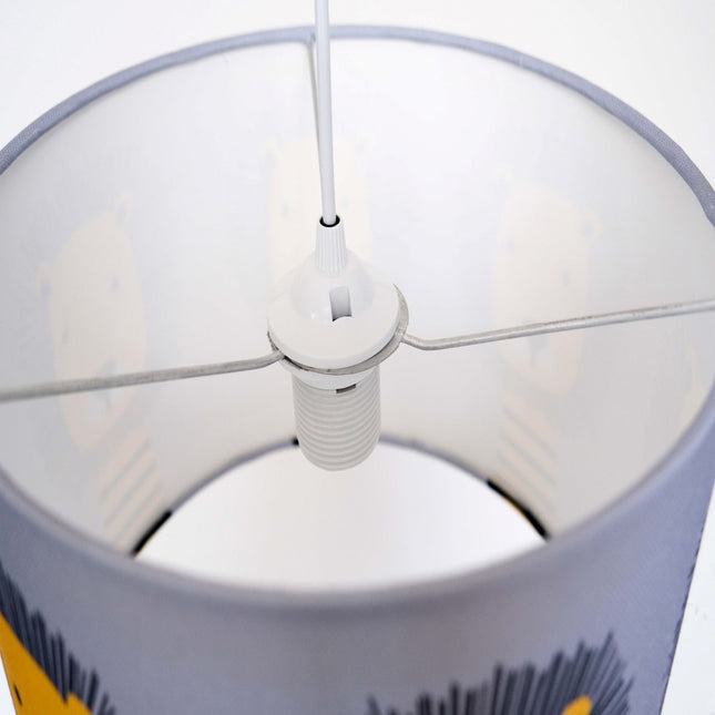 Nachttischlampe weiß mit Blauwal Motiv