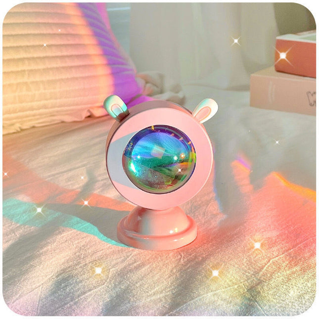 Regenbogen Projektor Lampe mit Hasenohren