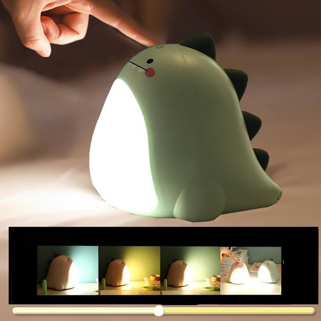 Dinosaurier Nachtlicht grün rosa mit Lichtbauch