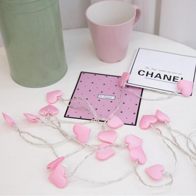 LED Lichterkette mit rosa Herzen Kinderzimmer