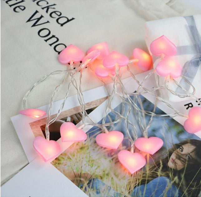 LED Lichterkette mit rosa Herzen Kinderzimmer