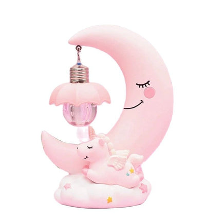 3D Einhorn Mond Nachtlicht rosa blau