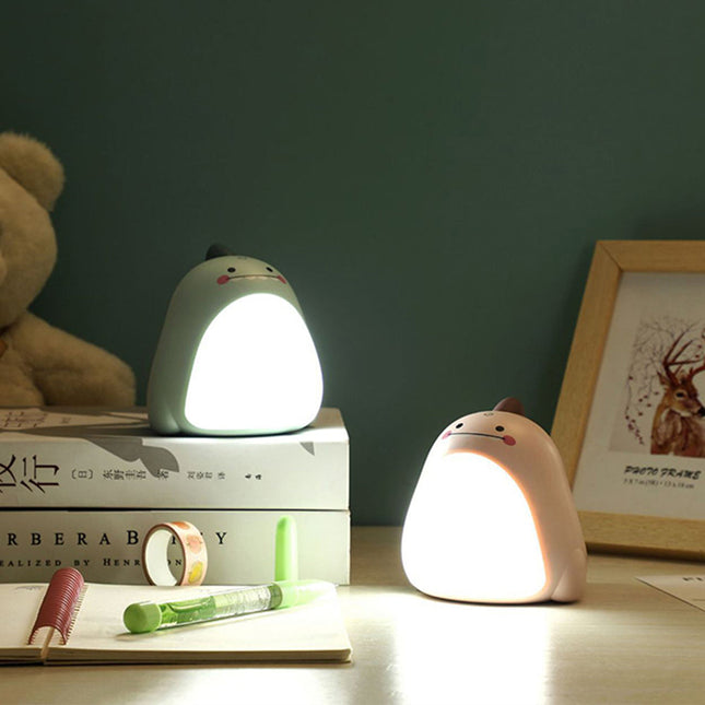 Dinosaurier Nachtlicht grün rosa mit Lichtbauch