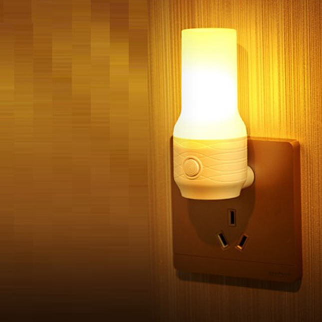 Tragbares LED Steckdosen Nachtlicht beige rosa