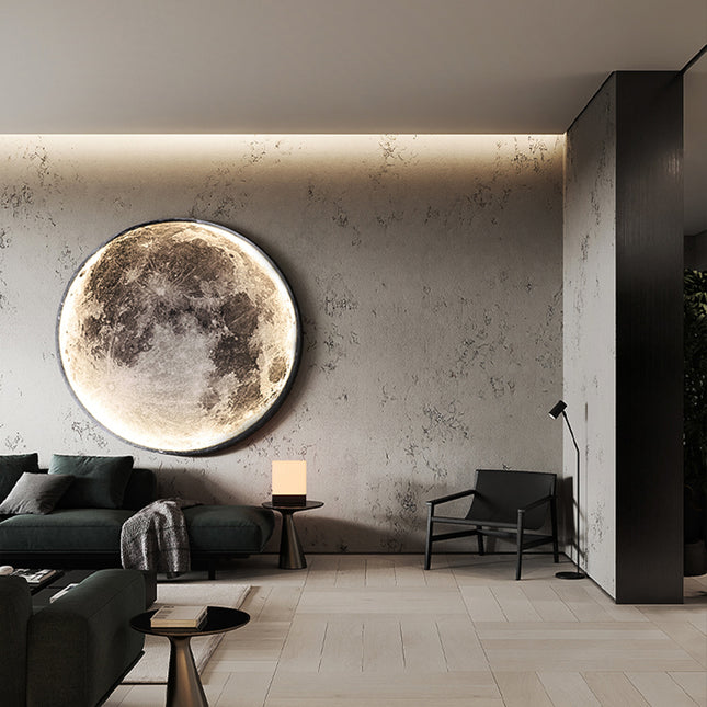 Moderne LED Wandlampe in Mond Design