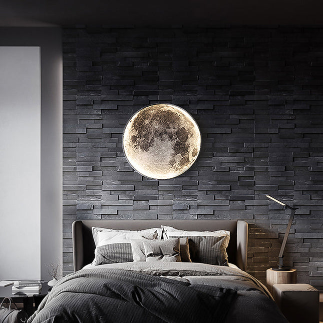 Moderne LED Wandlampe in Mond Design