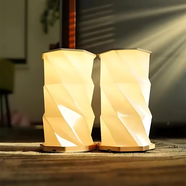 Faltbare LED Lampe im Origami Design