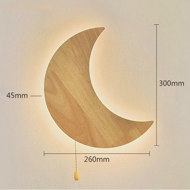 Mond Wandlampe für Kinder aus Holz