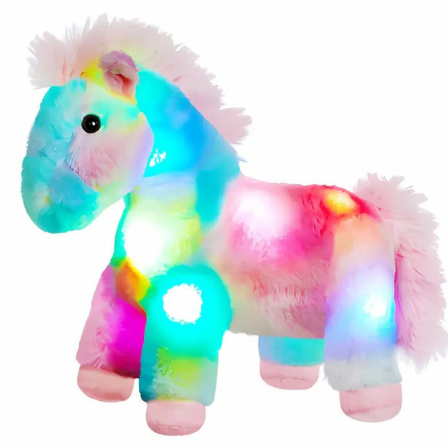 Buntes leuchtendes Pferd Plüschtier mit LED