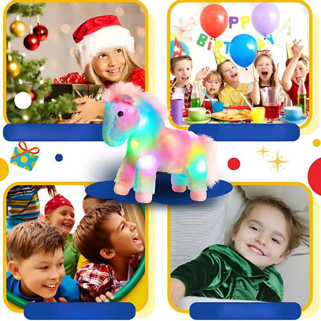 Buntes leuchtendes Pferd Plüschtier mit LED