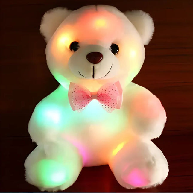Leuchtender Teddybär Plüschtier weiß oder rosa