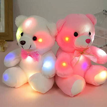 Leuchtender Teddybär Plüschtier weiß oder rosa