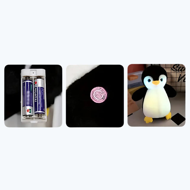 Leuchtendes Pinguin Plüschtier als Nachtlicht