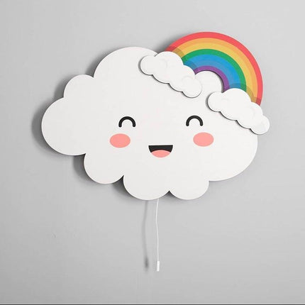 Wandlampe Wolke Regenbogen mit weißem Licht