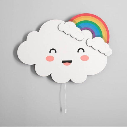 Wandlampe Wolke Regenbogen mit weißem Licht