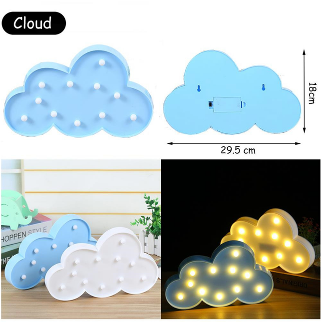 Wolken Dekolampe mit LED Beleuchtung