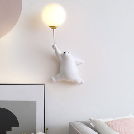 Bär Wandlampe mit Ballon für Kinderzimmer