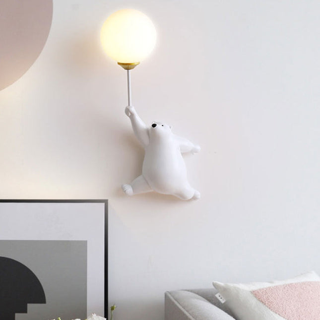Bär Wandlampe mit Ballon für Kinderzimmer