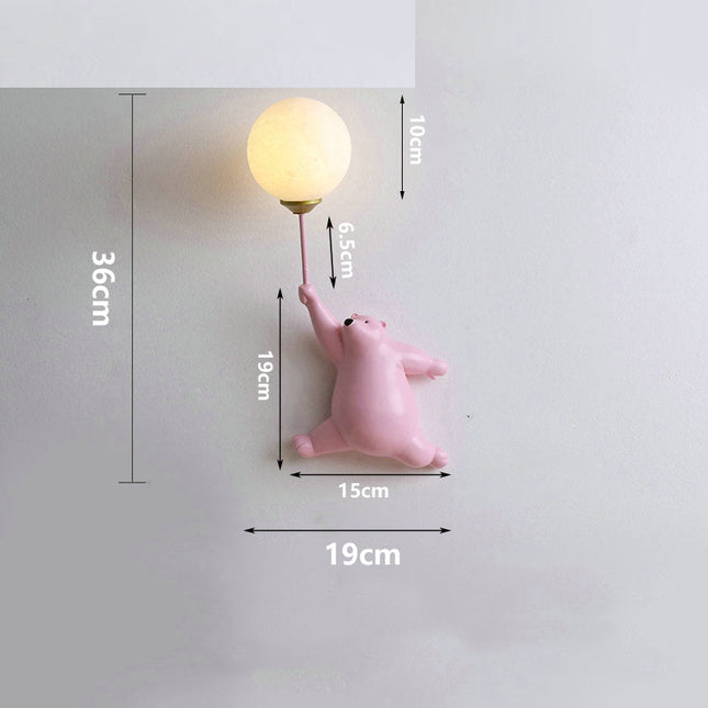 Bär Wandlampe mit Ballon für Kinderzimmer