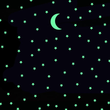 Leuchtende Wandsticker Sterne und Mond Set