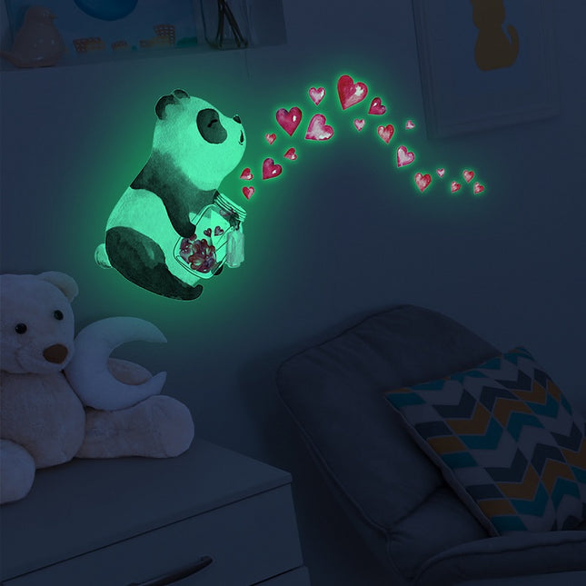 Leuchtende Panda Wandsticker für Kinderzimmer