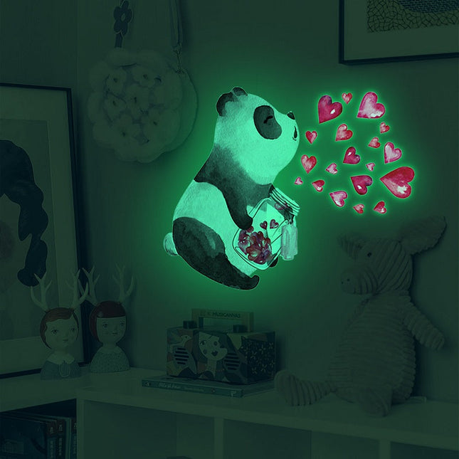Leuchtende Panda Wandsticker für Kinderzimmer