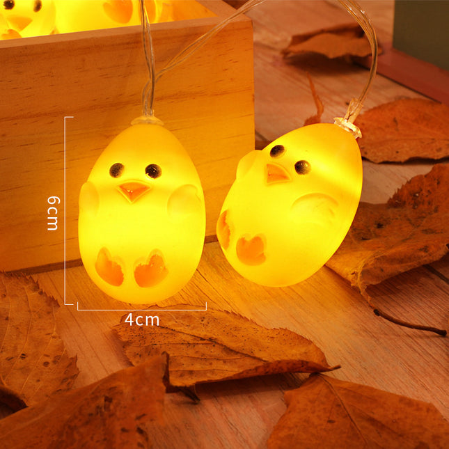 Lichterkette mit Küken im Ei Motiv