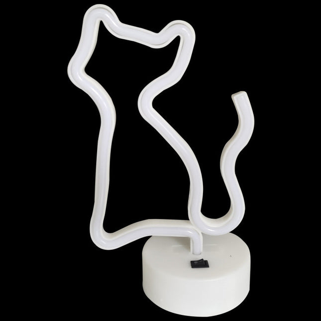 Rosa Neon Katze Nachtlicht Tischlampe