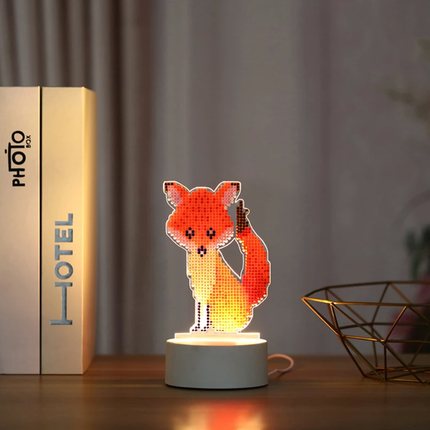 Diamond Painting LED Fuchs Bastelset Kinder