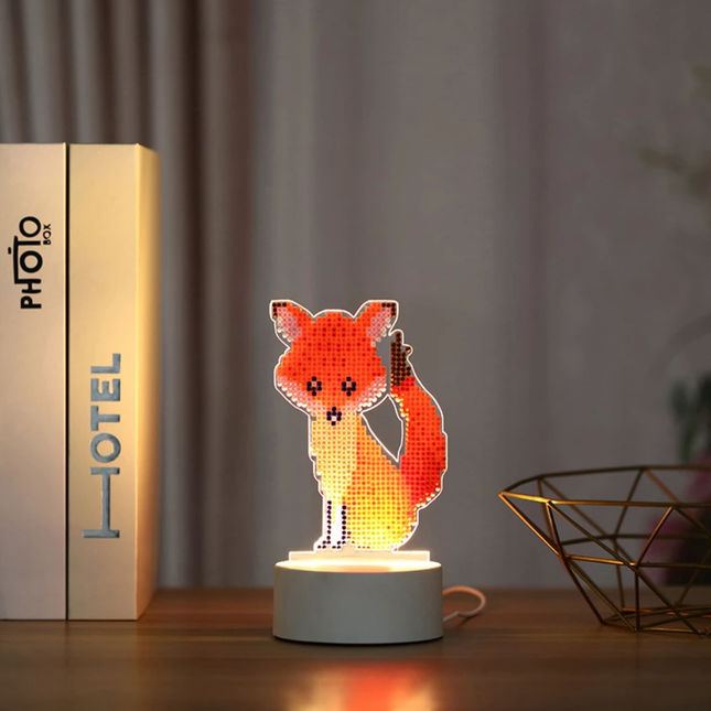Diamond Painting LED Fuchs Bastelset Kinder
