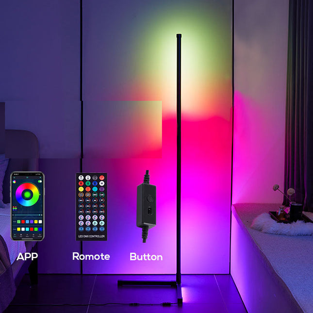 LED Eck-Stehlampe mit Regenbogenfarben