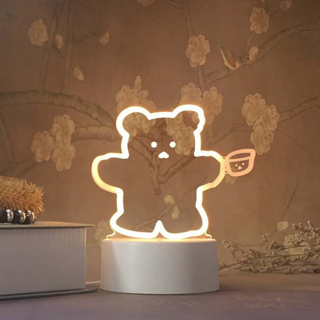 Lachender Bär 3D Lampe als Dekoration