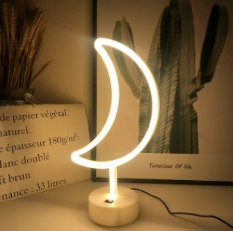 Weiße LED Neon Lampe Mond