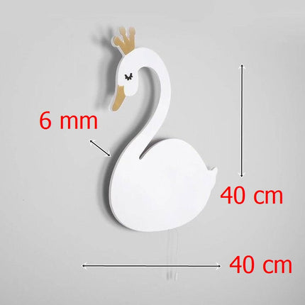 Schwan Nachttischlampe aus Holz für Kinder