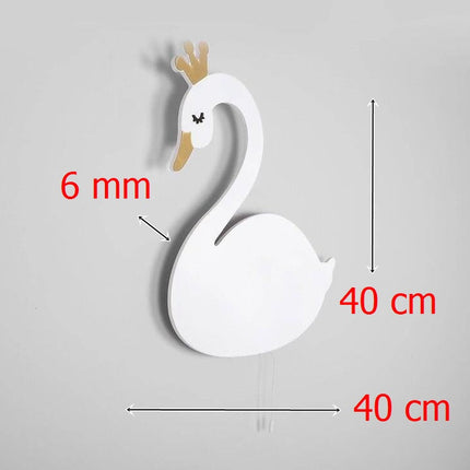 Schwan Nachttischlampe aus Holz für Kinder