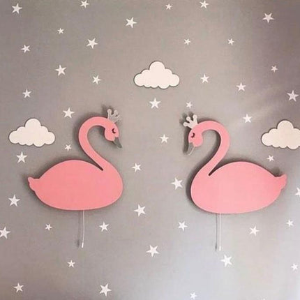 Schwan Nachttischlampe aus Holz für Kinder