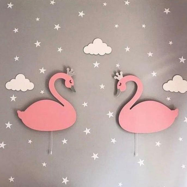 Schwan Nachttischlampe aus Holz für Kinder