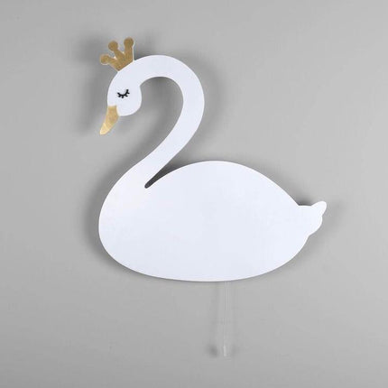 Schwan Nachttischlampe aus Holz für Kinder