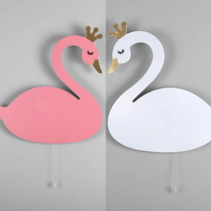 Schwan Nachttischlampe aus Holz für Kinder
