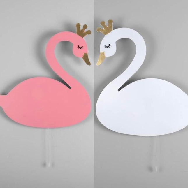 Schwan Nachttischlampe aus Holz für Kinder