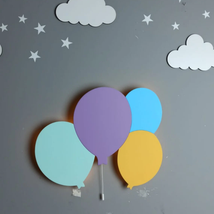 LED Holz Wandlampe Elefant mit Ballons