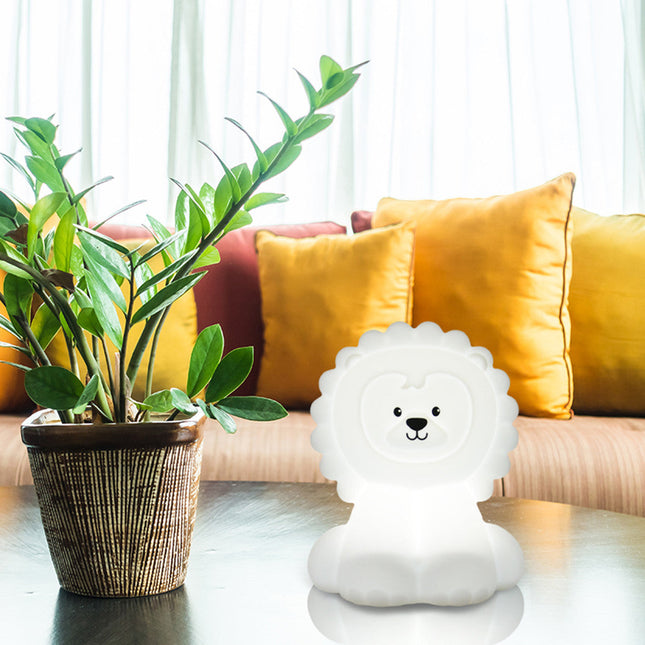 Löwe Nachttischlampe aus Silikon mit Touch
