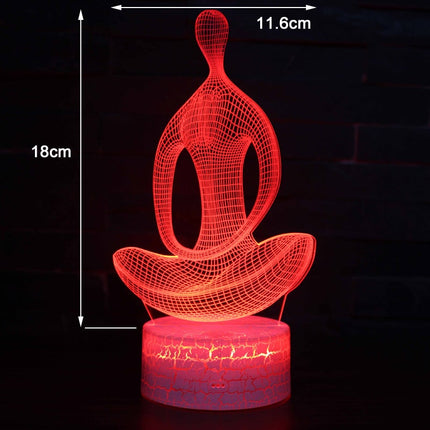 3D LED Lampe Yoga mit Farbwechsel