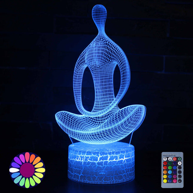 3D LED Lampe Yoga mit Farbwechsel