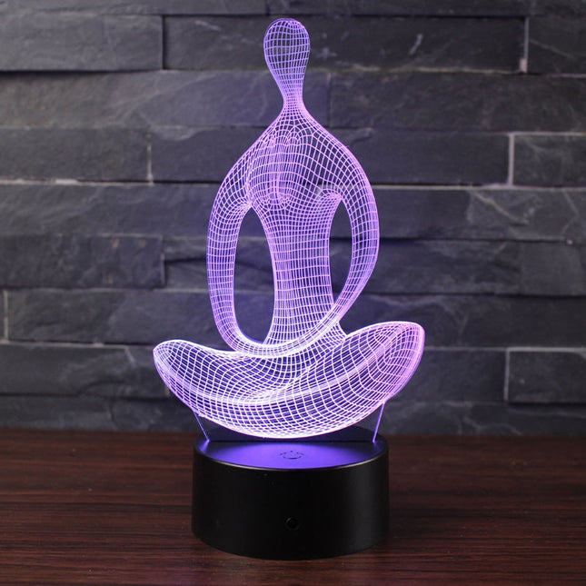 3D LED Lampe Yoga mit Farbwechsel