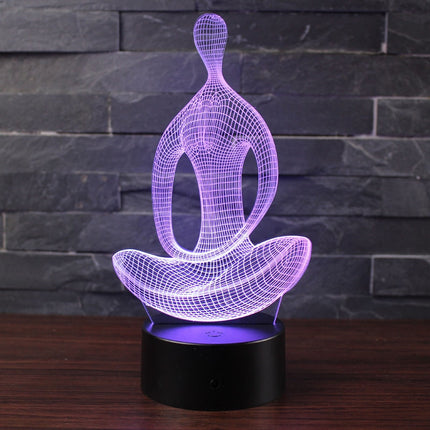 3D LED Lampe Yoga mit Farbwechsel