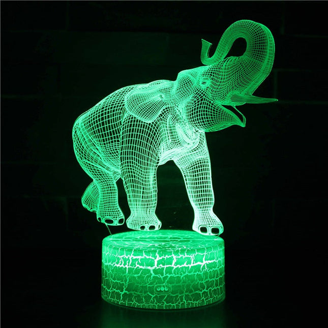 3D Illusion Lampe Elefant mit Farbwechsel